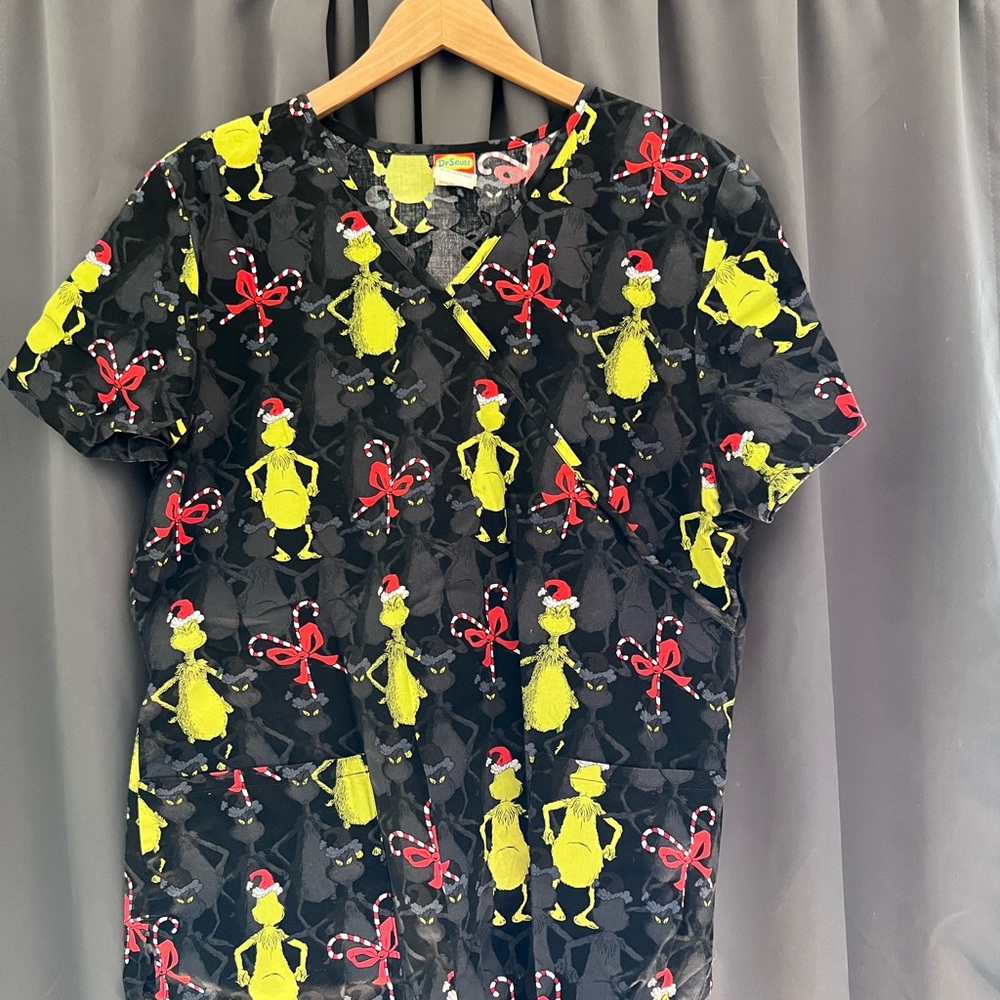 The Grinch Dr. Seuss scrub top